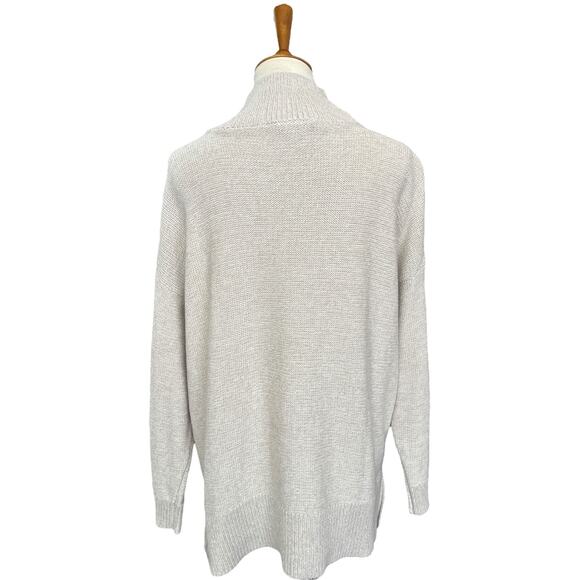 NWT Crown & Ivy Knit Fisherman Coastal Oatmeal Mock Neck Sweater Size Medium - Picture 7 of 9